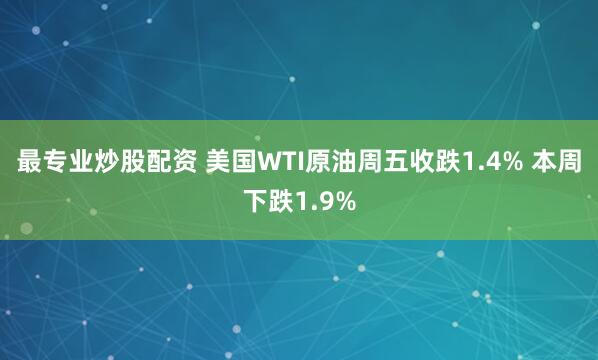 最专业炒股配资 美国WTI原油周五收跌1.4% 本周下跌1.9%