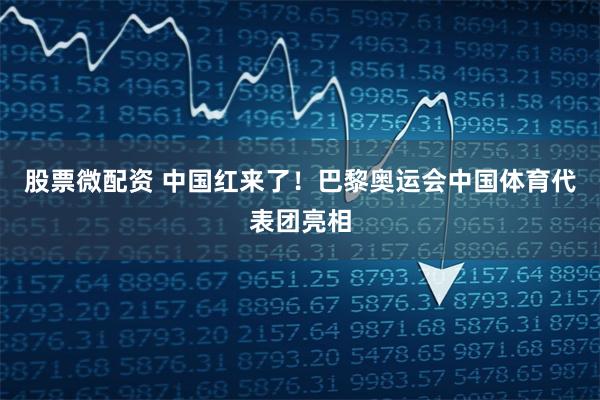 股票微配资 中国红来了！巴黎奥运会中国体育代表团亮相